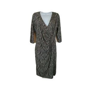 Laundry by Design Black White Wrap Dress - (Sz 10)